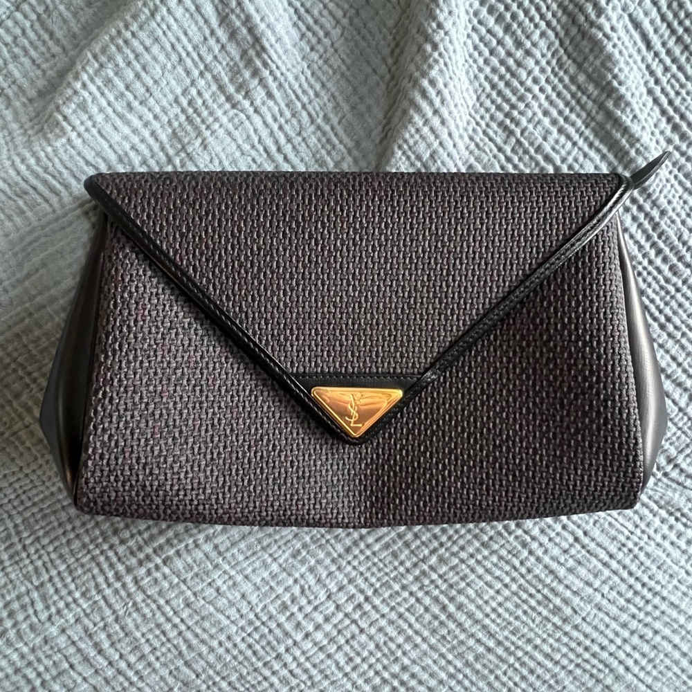 Yves Saint Laurent Black and Gold Clutch